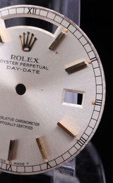 Authentic Rolex Day Date 18038 President Silver Gold Baton Dial #417