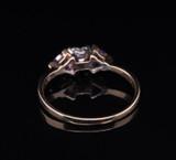 Vintage Heart Shape 0.40ct Diamond & Amethyst Set 14ct Ring Size Q Val $3600