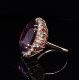 Beautiful Amethyst & 1.06ct Diamond Set 14ct Gold Ring Size L Val $6850