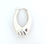 Fabulous Sterling Silver Textured Side Profile Hollow Earrings 6.5g