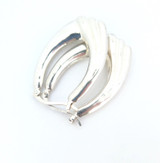 Fabulous Sterling Silver Textured Side Profile Hollow Earrings 6.5g