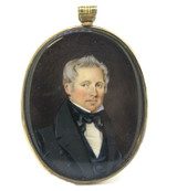 Georgian 14ct Yellow Gold Miniature Painted Portrait Mourning Pendant 28.7g