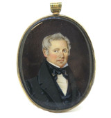 Georgian 14ct Yellow Gold Miniature Painted Portrait Mourning Pendant 28.7g