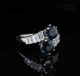 Vintage Sapphire & Diamond 18ct White Gold Crossover Ring Sz N Val $10,890