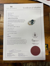 Vintage Sapphire & Diamond 18ct White Gold Crossover Ring Sz N Val $10,890