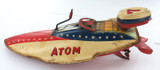 1950s Super Rare Japanese Japan Marusan Toys SAN Tinplate “ATOM” Speedboat.