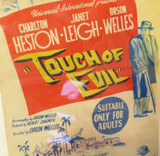 Rare 1958 Orson Welles, Charlton Heston "Touch of Evil” Australian Movie Poster.