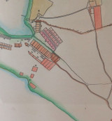 RARE 1886 Large Framed Colonial Map, Sydney Settlement in 1792 by William Dawes.