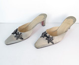 Christian Louboutin Boudoir Raso Grey Satin Heels, size 39.5 EU / 8.5 AU