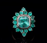 Spectacular Handmade Vintage Emerald 18ct Yellow Gold Ring Size Q Val $19600