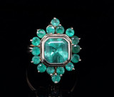 Spectacular Handmade Vintage Emerald 18ct Yellow Gold Ring Size Q Val $19600