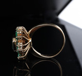 Spectacular Handmade Vintage Emerald 18ct Yellow Gold Ring Size Q Val $19600