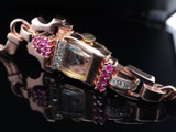 Incredible Vintage Ruby & Diamond Set 14ct Rose Gold Cocktail Watch Val $4790