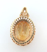 Gorgeous Golden Citrine & 14ct Yellow Gold Pendant 9.6g