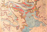 1974 Brisbane Floods. Very Large Sunday Sun Liftout Detailed Colour Map.