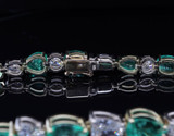 13.20ct Emerald & 6.75ct Diamond Set 18ct Gold Bracelet 19cm Val $79535.