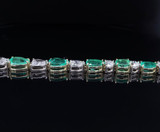 13.20ct Emerald & 6.75ct Diamond Set 18ct Gold Bracelet 19cm Val $79535.