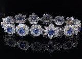 Ceylon Sapphire & 11.50 cttw Diamond Set 18ct White Gold Bracelet 18cm Val$59700