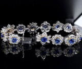 Ceylon Sapphire & 11.50 cttw Diamond Set 18ct White Gold Bracelet 18cm Val$59700