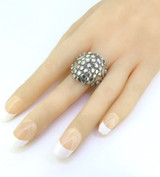 Vintage Mexico Taxco Sterling Silver Domed Ring Textured Design 15g