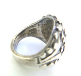 Vintage Mexico Taxco Sterling Silver Domed Ring Textured Design 15g
