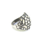 Vintage Mexico Taxco Sterling Silver Domed Ring Textured Design 15g