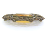 Stunning Vintage Decorative Open Frame Brass & Glass Brooch 19.8g