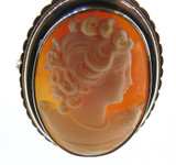 Vintage Sterling Silver & Gold Twisted Wire Cameo Portrait Brooch/ Pendant 16.8g