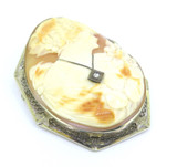 Impressive 14k White Gold Intricately Carved Habille Cameo Pendant Brooch 23.2g