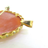 Vintage Italian Fine 18ct Yellow Gold Agate Cameo Portrait Brooch/ Pendant 9.5g