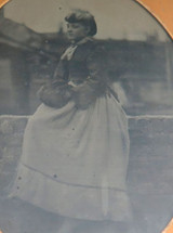 .1800s FRAMED AMBROTYPE / TINTYPE OF LADY in NICE CASE ex 1999 CHRISTIES AUCTION