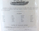RARE Large 1878 Advert. Cunard British & North American Royal Mail Steam Ships.