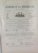 RARE Large 1878 Shipping Advert. Liverpool Et La Meditterranee.