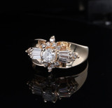 Vintage 14ct Yellow Gold 1.07ct Diamond Cocktail Ring Size P1/2 Val $5765