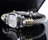 Auth. David Yurman Sterling Silver & 18ct Gold Cable Ladies Watch T-58943