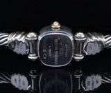 Auth. David Yurman Sterling Silver & 18ct Gold Cable Ladies Watch T-58943