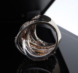 2.90ct Diamond 18ct Yellow White & Rose Gold Crossover Ring Size N1/2 Val $15900