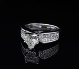 1.00ct Heart Cut Diamond & Princess Cut 18ct White Gold Ring Size N Val $14670