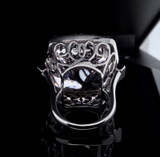Huge Kunzite & 0.75ct G VS Diamond Halo 18ct White Gold Ring Val $17785
