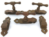 1800s / Victorian Era Brass Window Latches. Maker Possibly RE&S.