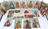 Superb Lot of 19 x 1907 - 1908 Native American Indians Colour Postcards