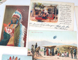 Superb Lot of 19 x 1907 - 1908 Native American Indians Colour Postcards