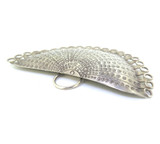 Handmade Sterling Silver Curved Fan Shape Decorative Pendant 21.3g