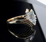 Vintage Topaz & Diamond Set 9ct Yellow Gold Ring Size M Val $1460