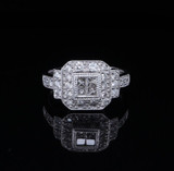 Vintage 0.88ct Diamond Set 14ct White Gold Ring Size L Val $3900