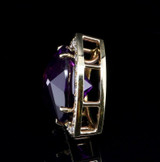 Vintage 18ct Yellow Gold Amethyst & Diamond Sliding Pendant Val $6190