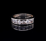 Vintage 1.00ct Congnac Diamond Channel Set 14ct Gold Ring Size Q Val $3420