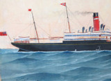1911 Large Maritime Watercolour & Gouache on Board "SS Norseman" by W Pearson.