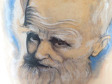 George Bernard Shaw Superb Late 1940s Large Watercolour & Pastel on Artist Board