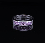 1.75ct Princess Cut Pink Sapphire Handmade 18ct White Gold Ring Size O Val $5040